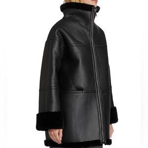 SAKS • Black Teddy Jacket Reversible, Faux Leather